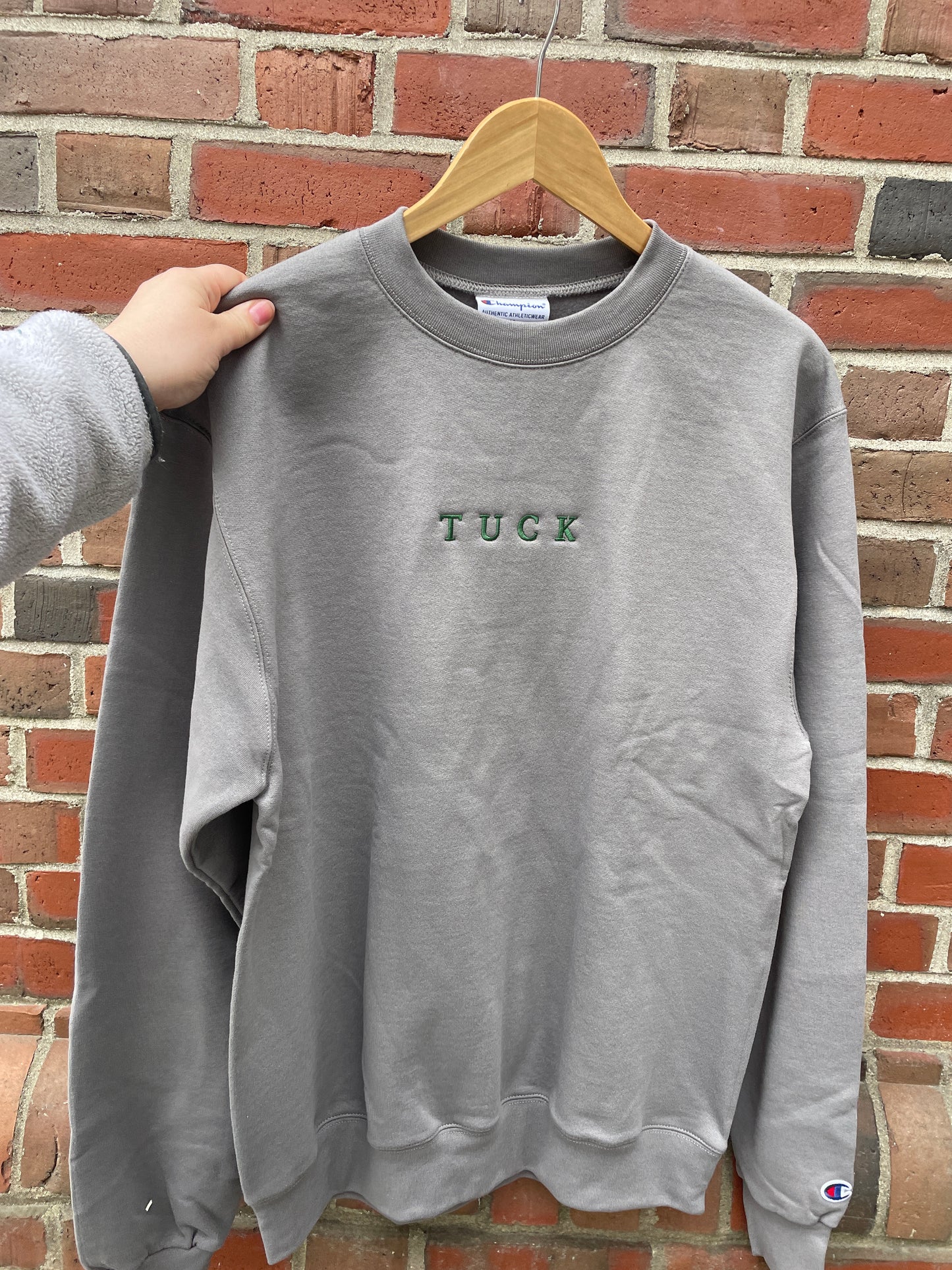 Tuck Embroidered Crewneck