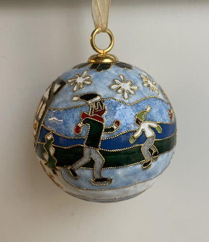 Hand-Painted Occom Pond Glass Ball Ornament