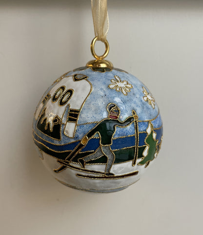 Hand-Painted Occom Pond Glass Ball Ornament