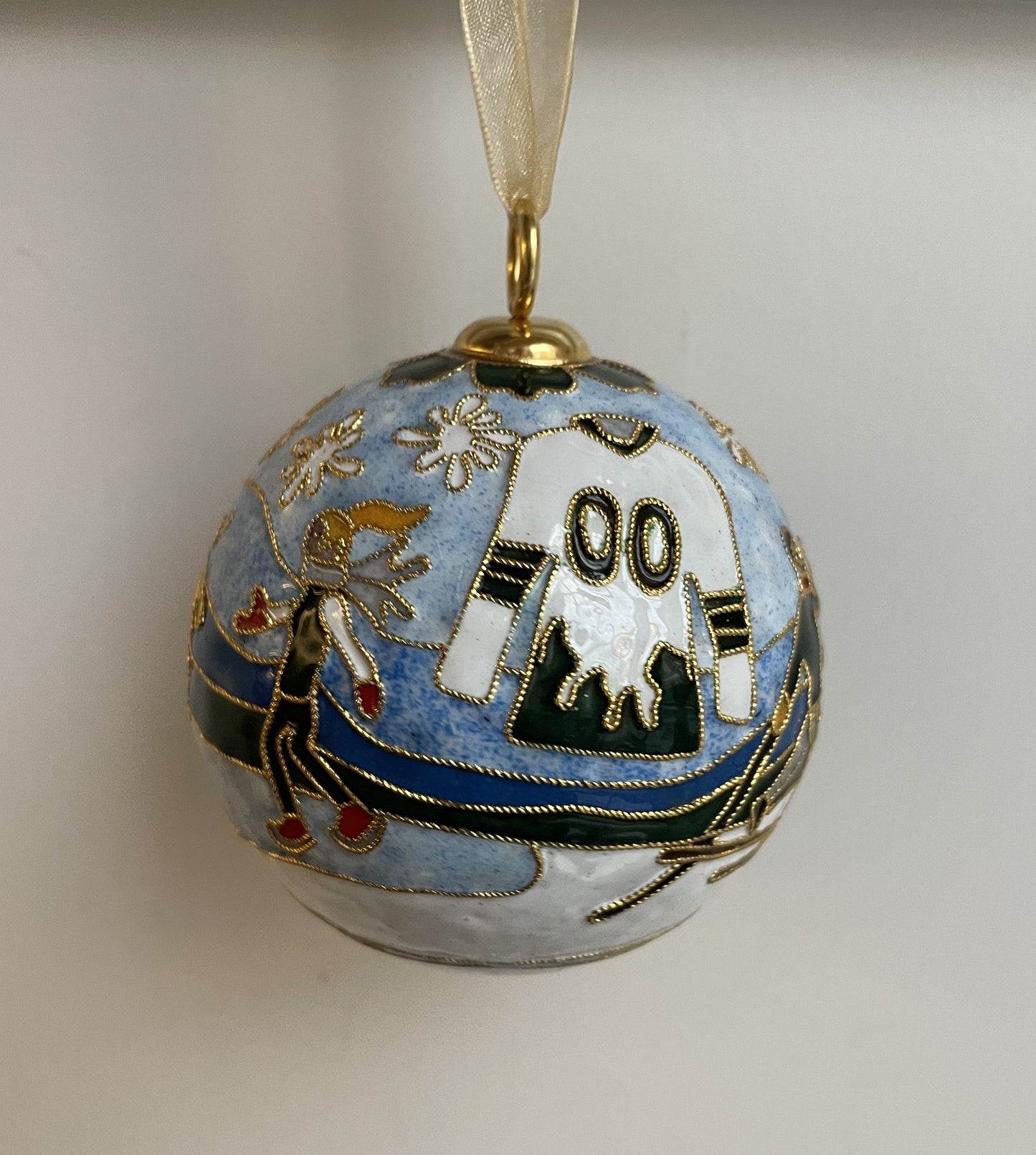 Hand-Painted Occom Pond Glass Ball Ornament