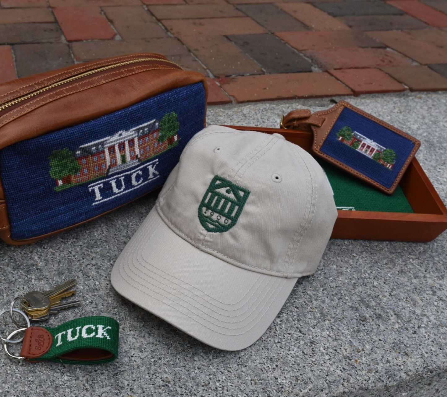 Harding Lane Needlepoint Shield Hat (Stone)