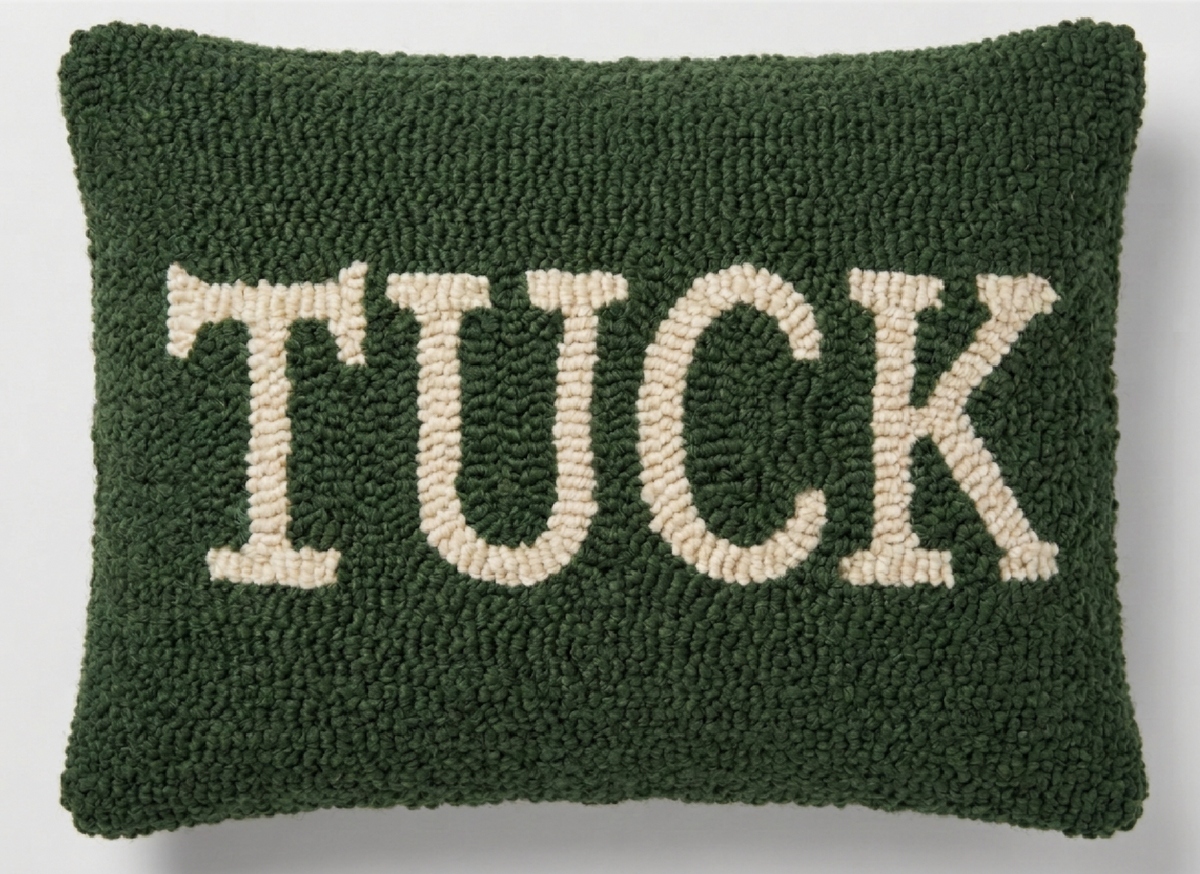 Tuck Hand-Hooked Wool Throw Pillow