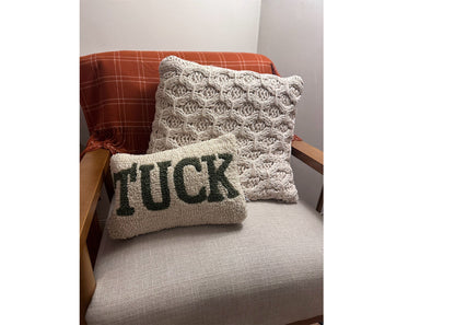 Tuck Hand-Hooked Wool Throw Pillow