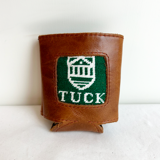 Tuck Smathers & Branson Leather and Needlepoint Can Cooler